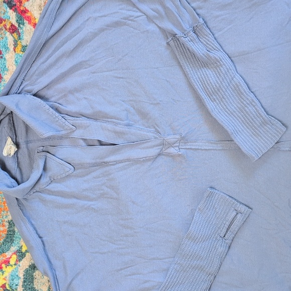 Free People We The Free Oversized Henley Blue XS - Picture 4 of 6